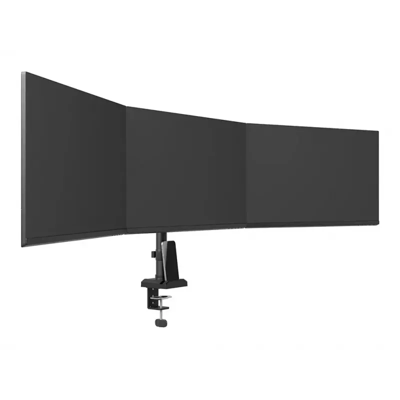 Monitoriaus laikiklis trims ekranams Neomounts DS60-600BL3 spaustuvas/angai 10-27 colių