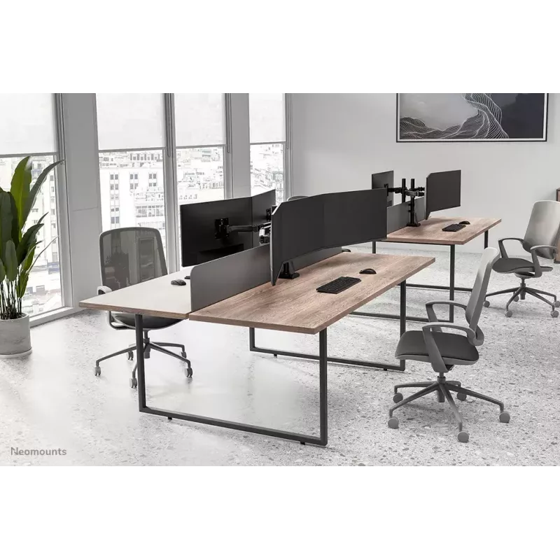 Monitoriaus laikiklis trims ekranams Neomounts DS60-600BL3 spaustuvas/angai 10-27 colių