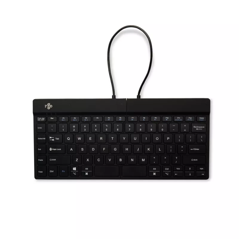 Ergonominė klaviatūra R-Go Tools Split Break su pertraukų programine įranga, išskirta klaviatūra, QWERTY (US), Bluetooth, juoda