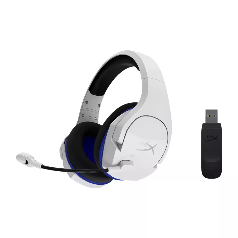 HyperX Cloud Stinger Core – belaidės žaidimų ausinės (balta-mėlyna) – PS5/PS4