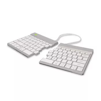 R-Go Tools ergonominė klaviatūra R-Go Split Break su pertraukų programine įranga, ergonominė išskleidžiama klaviatūra, QWERTY (US), Bluetooth, balta
