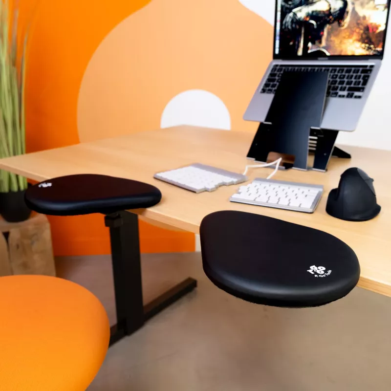 R-Go Tools porankis R-Go split, ergonomiškas porankis iš dviejų dalių, reguliuojamas, simetriškas, su minkštu putplasčiu, juodas