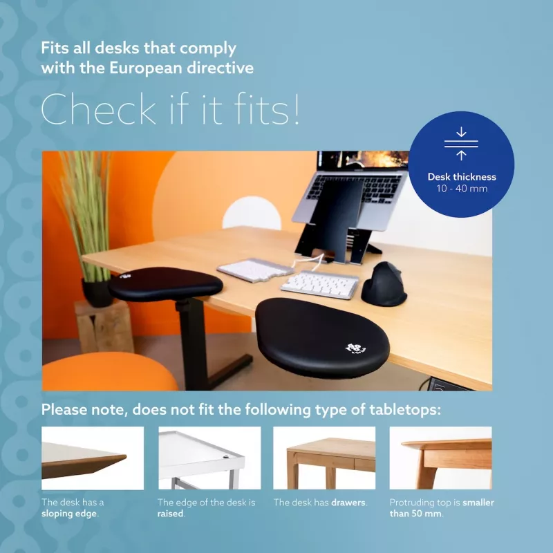 R-Go Tools porankis R-Go split, ergonomiškas porankis iš dviejų dalių, reguliuojamas, simetriškas, su minkštu putplasčiu, juodas