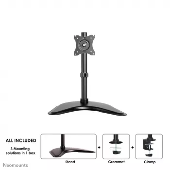 Neomounts NM-D335BLACK Monitorio stovas 10-30 colių, Spaustuvas/Laisvai pastatomas/Pertvaros anga, 10 kg, 25.4 cm (10 col.), 76.2 cm (30 col.), 100 x 100 mm, Juodas