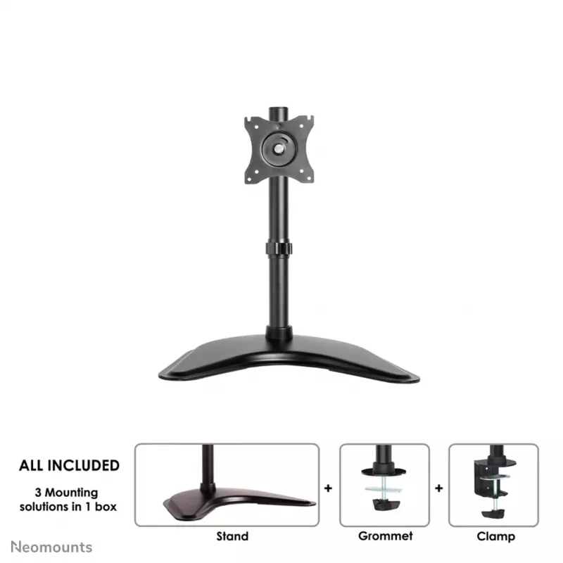 Neomounts NM-D335BLACK Monitorio stovas 10-30 colių, Spaustuvas/Laisvai pastatomas/Pertvaros anga, 10 kg, 25.4 cm (10 col.), 76.2 cm (30 col.), 100 x 100 mm, Juodas