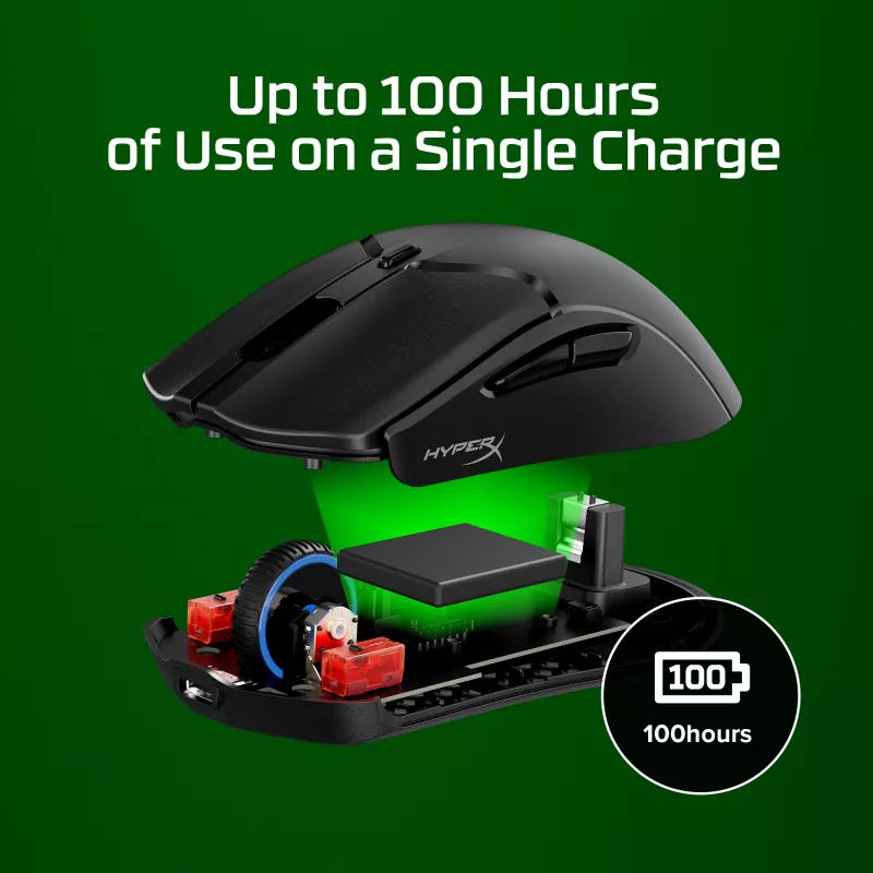Juoda belaidė žaidimų pelė HyperX Pulsefire Haste 2 Mini