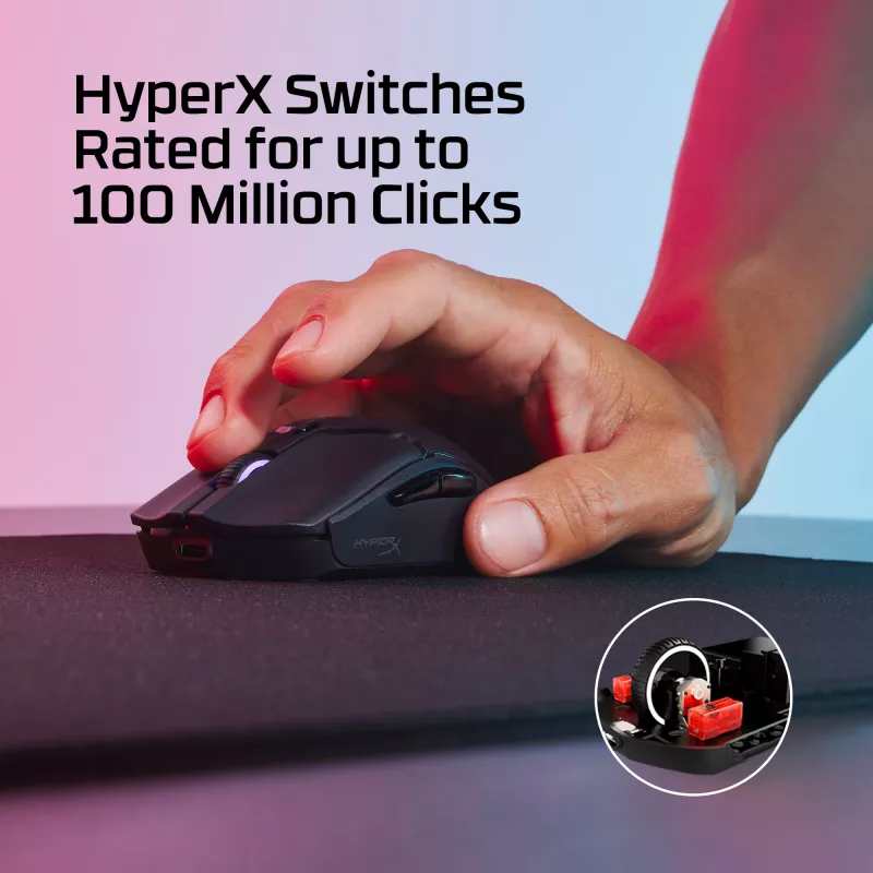 Juoda belaidė žaidimų pelė HyperX Pulsefire Haste 2 Mini