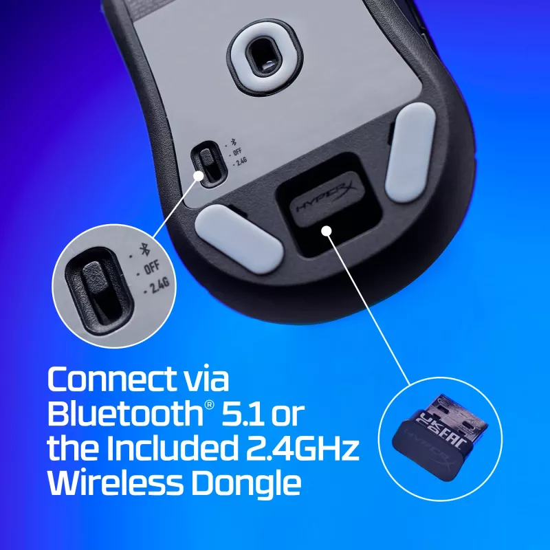Juoda belaidė žaidimų pelė HyperX Pulsefire Haste 2 Mini