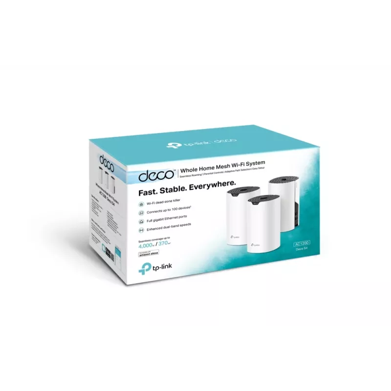 TP-Link Deco S4 AC1200 viso namo „Mesh“ Wi-Fi sistema, 3 vnt. rinkinys