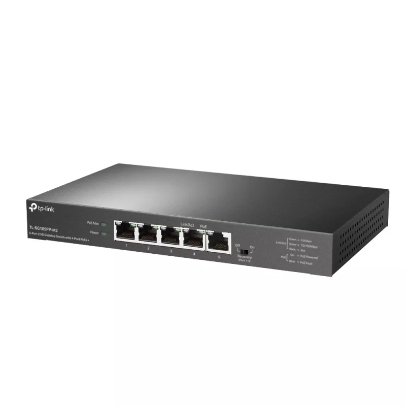 TP-Link 5 prievadų 2,5G stalinis komutatorius su 4 prievadais PoE++ nevaldomas