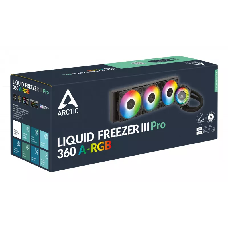 ARCTIC Liquid Freezer III Pro 360 A-RGB - Daugiaplatformis vandens aušintuvas CPU su A-RGB