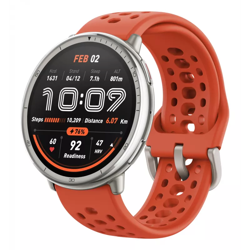Amazfit Active 2 Premium 44 mm išmanusis laikrodis, juodas odinis dirželis (W2433EU1N)