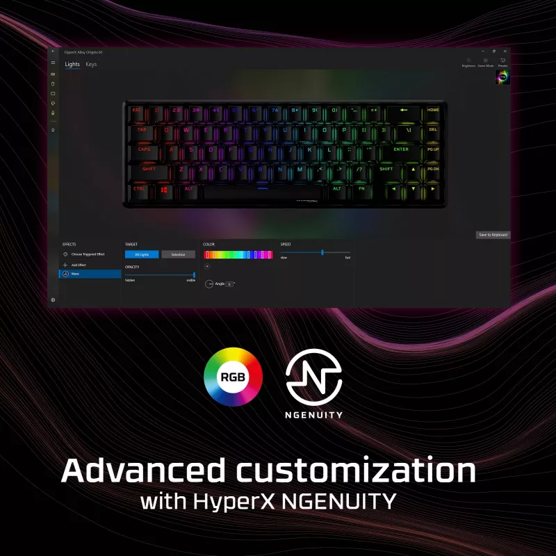HyperX Alloy Origins 65 mechaninė žaidimų klaviatūra HX Red laidinė RGB
