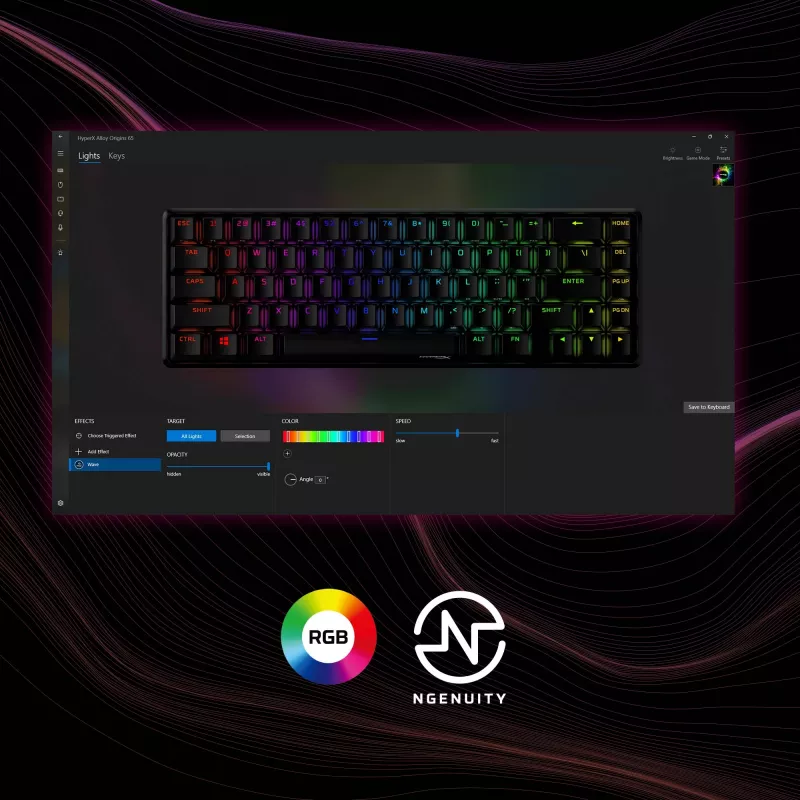 HyperX Alloy Origins 65 mechaninė žaidimų klaviatūra HX Red laidinė RGB