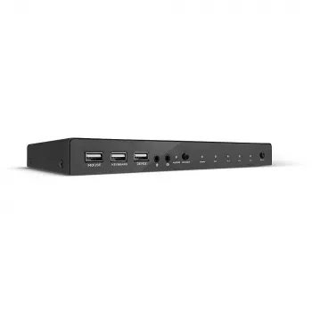 Lindy KVM Jungiklis HDMI 18G USB 2.0 Garsas 4 Prievadai 4K Ultra HD