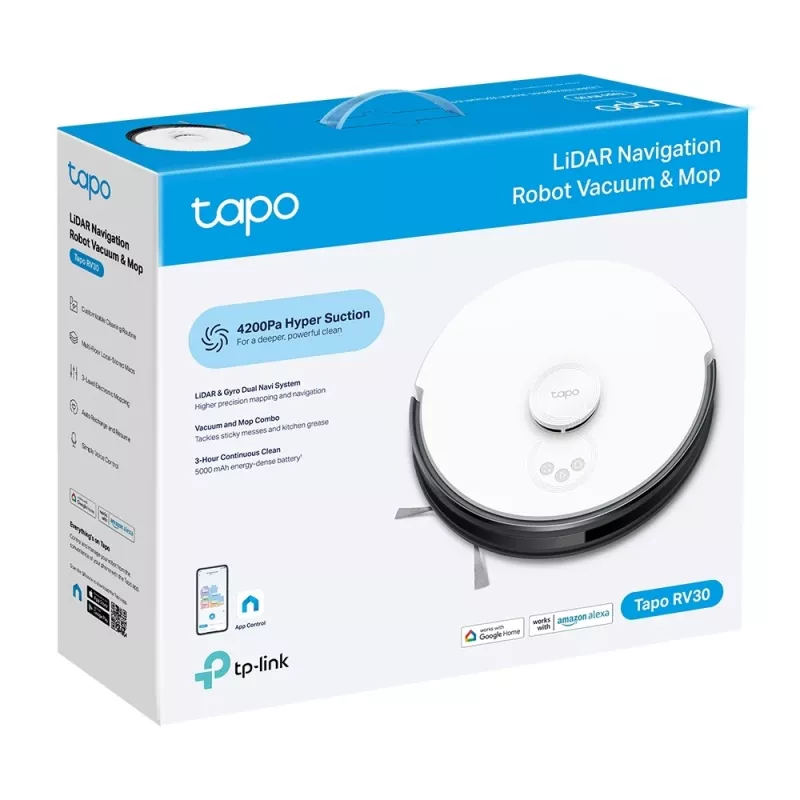 TP-Link Tapo RV30 LiDAR navigacinis robotas dulkių siurblys ir šluostė