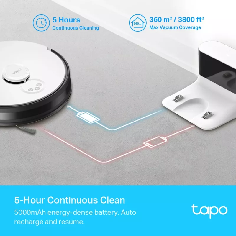 TP-Link Tapo RV30 LiDAR navigacinis robotas dulkių siurblys ir šluostė