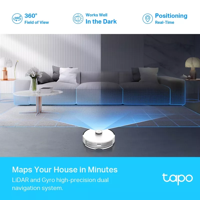 TP-Link Tapo RV30 LiDAR navigacinis robotas dulkių siurblys ir šluostė
