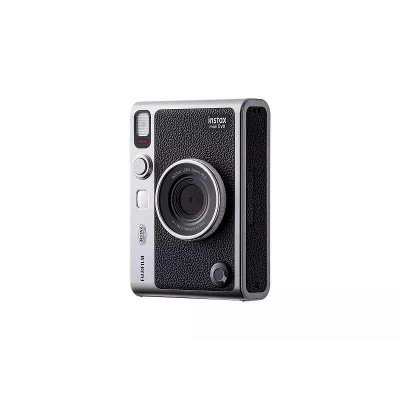 Momentinio atspaudo kamera Fujifilm Instax Mini Evo – 1/5 colio CMOS 2560×1920, 3 colių TFT, 1/8000–0,25 s užraktas, įmontuota blykstė, 285 g, sidabrinė/juoda