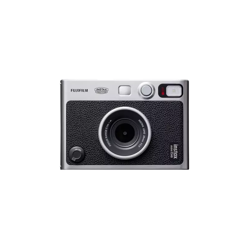 Momentinio atspaudo kamera Fujifilm Instax Mini Evo – 1/5 colio CMOS 2560×1920, 3 colių TFT, 1/8000–0,25 s užraktas, įmontuota blykstė, 285 g, sidabrinė/juoda