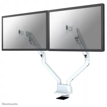 Neomounts FPMA-D750DWHITE2 Monitor laikiklis dviems monitoriams 10-32 colių – dujinė spyruoklė – Topfix – 180° stabdiklis