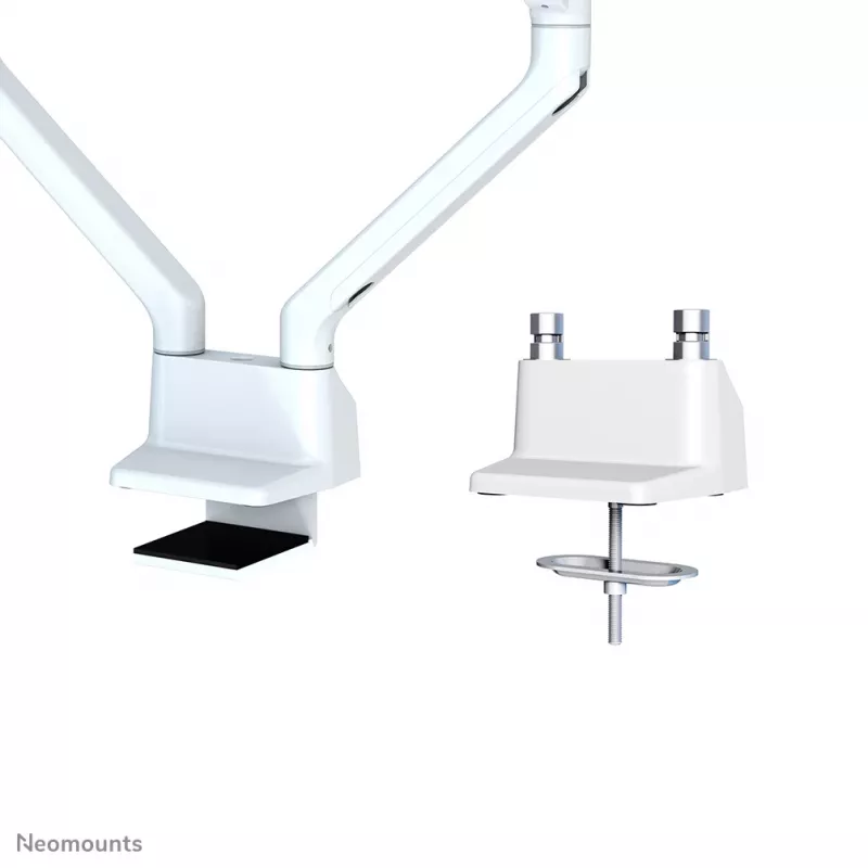 Neomounts FPMA-D750DWHITE2 Monitor laikiklis dviems monitoriams 10-32 colių – dujinė spyruoklė – Topfix – 180° stabdiklis