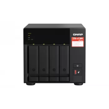 QNAP TS-473A NAS bokštinis AMD Ryzen Embedded V1500B 8 GB DDR4 0 TB QNAP Turbo System juodas