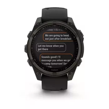 Sportinis išmanusis laikrodis GARMIN fenix 8 Black — 51 mm korpusas, Safyro stiklas, saulės įkrovimas, GPS, 32 GB, 10 ATM, 1,3 colio ekranas