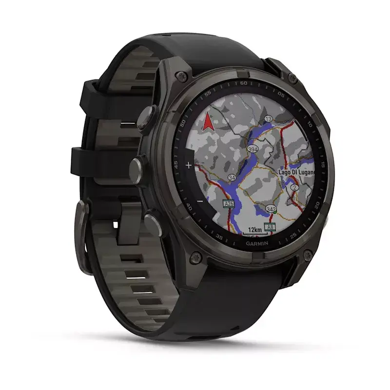 Sportinis išmanusis laikrodis GARMIN fenix 8 Black — 51 mm korpusas, Safyro stiklas, saulės įkrovimas, GPS, 32 GB, 10 ATM, 1,3 colio ekranas