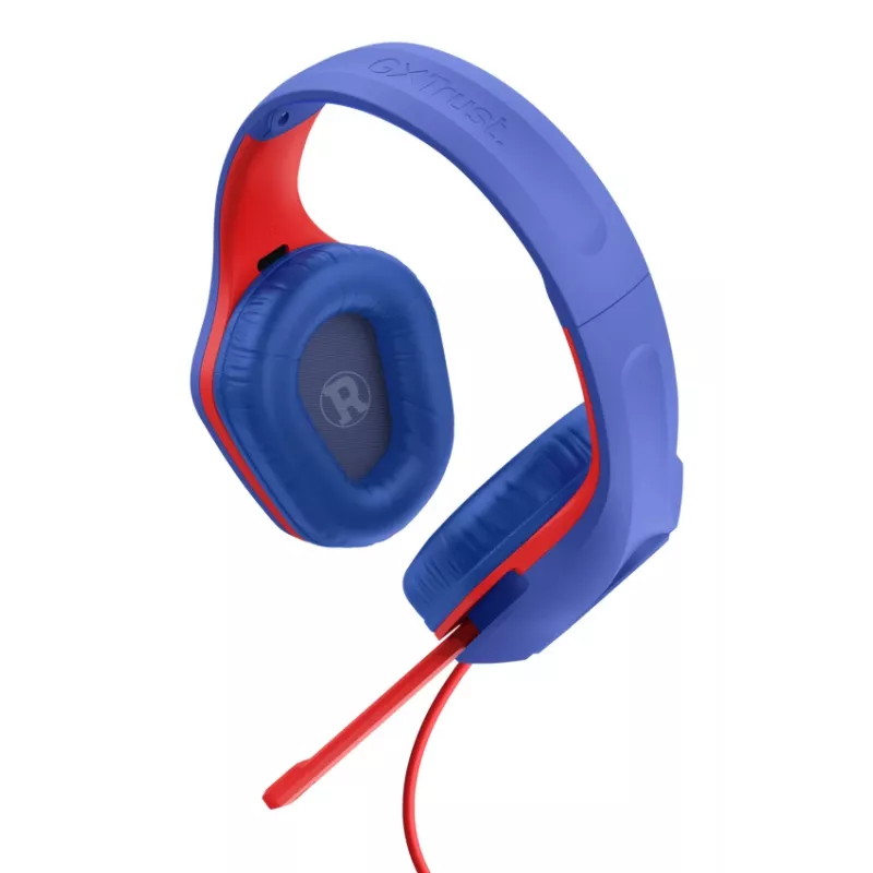 Trust GXT 415SM Zirox laidinės ausinės žaidimams, mėlyna, raudona