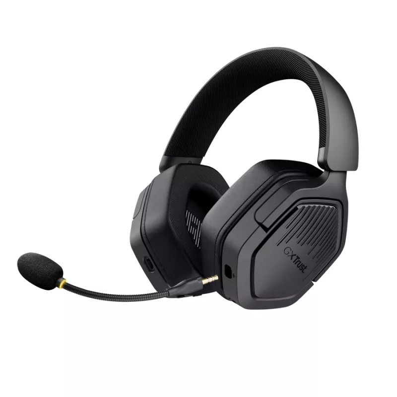 Trust GXT 493PS Carus belaidės žaidimų ausinės PS5, ausis apgaubiančios, nuimamas mikrofonas, USB-C / USB-A / 3,5 mm, 20–20000 Hz, 1,2 m, juodos
