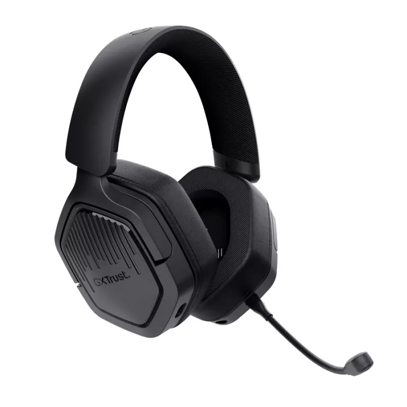 Trust GXT 493PS Carus belaidės žaidimų ausinės PS5, ausis apgaubiančios, nuimamas mikrofonas, USB-C / USB-A / 3,5 mm, 20–20000 Hz, 1,2 m, juodos