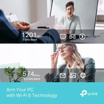 Belaidis USB Wi-Fi adapteris TP-LINK Archer TX35U PLUS – Wi-Fi 6, dvejopas dažnių diapazonas 1201 Mbit/s, USB maitinamas, juodas