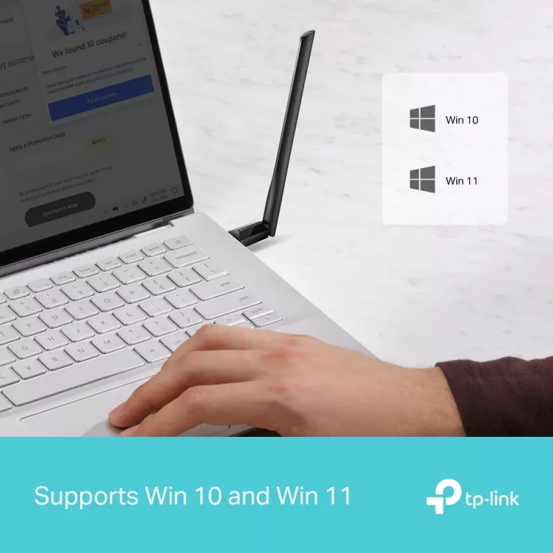 Belaidis USB Wi-Fi adapteris TP-LINK Archer TX35U PLUS – Wi-Fi 6, dvejopas dažnių diapazonas 1201 Mbit/s, USB maitinamas, juodas