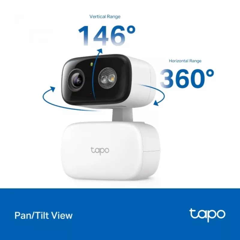 TP-LINK Tapo C206 stebėjimo kamera – vidaus/lauko 1080p HD, pasukama, naktinis matymas, dvipusis garsas