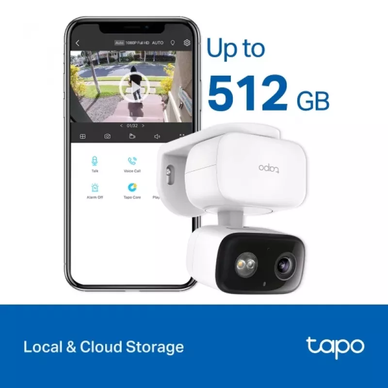TP-LINK Tapo C206 stebėjimo kamera – vidaus/lauko 1080p HD, pasukama, naktinis matymas, dvipusis garsas