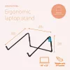 R-Go Tools nešiojamojo kompiuterio stovas R-Go Steel Travel, ergonomiškas ir sulankstomas, tinka 10–22 colių nešiojamam kompiuteriui, juodas