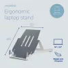 R-Go Tools nešiojamojo kompiuterio stovas R-Go Riser Basic, sulankstomas ir reguliuojamas, aliuminis, sidabrinis