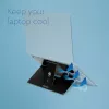 R-Go Tools stovas nešiojamam kompiuteriui R-Go Riser Attachable, reguliuojamas, integruojamas su nešiojamu kompiuteriu, aliuminis, juodas