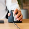 R-Go HE Break ergonominė vertikali pelė su pertraukų programine įranga, didelė (rankos dydis ≥ 185 mm), kairiarankiams, laidinė, juoda