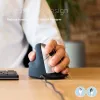 R-Go HE Break ergonominė vertikali pelė su pertraukų programine įranga, didelė (rankos dydis ≥ 185 mm), kairiarankiams, laidinė, juoda
