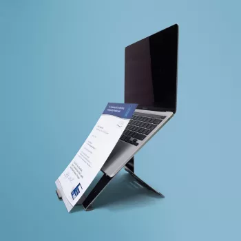 R-Go Tools nešiojamojo kompiuterio stovas R-Go Riser Document, ergonomiškas, sulankstomas ir reguliuojamas stovas su dokumentų laikikliu, juodas