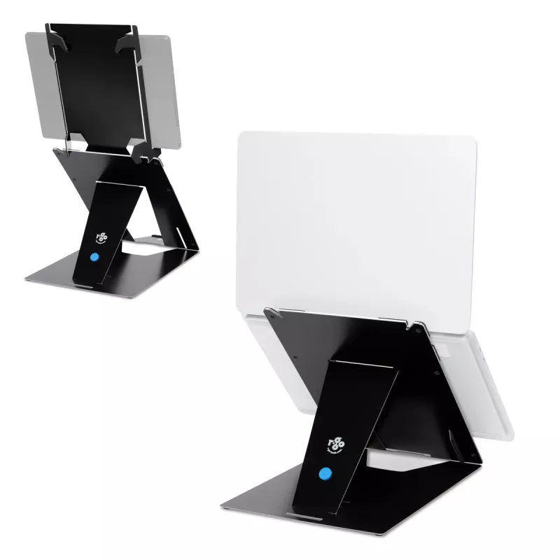 R-Go Tools planšetės ir nešiojamojo kompiuterio stovas R-Go Riser Duo, tinka 10–22 colių ekranui, juodas