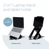 R-Go Tools planšetės ir nešiojamojo kompiuterio stovas R-Go Riser Duo, tinka 10–22 colių ekranui, juodas