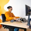 R-Go Tools dokumentų laikiklis R-Go Read2Write, tinkamas skaitymui ir rašymui, ergonomiškas, su minkšta putplasčio riešo atrama, matinis akrilas