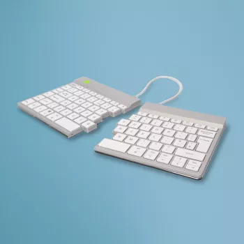 Ergonominė klaviatūra R-Go Split Break su pertraukų programine įranga, QWERTY (UK), Bluetooth, balta