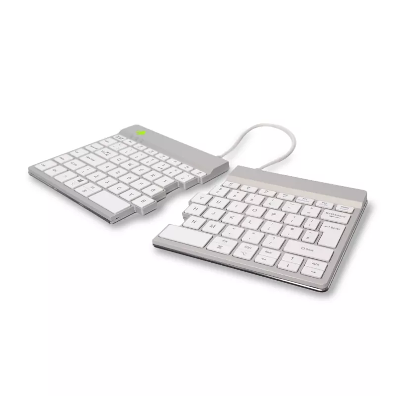 Ergonominė klaviatūra R-Go Split Break su pertraukų programine įranga, QWERTY (UK), Bluetooth, balta