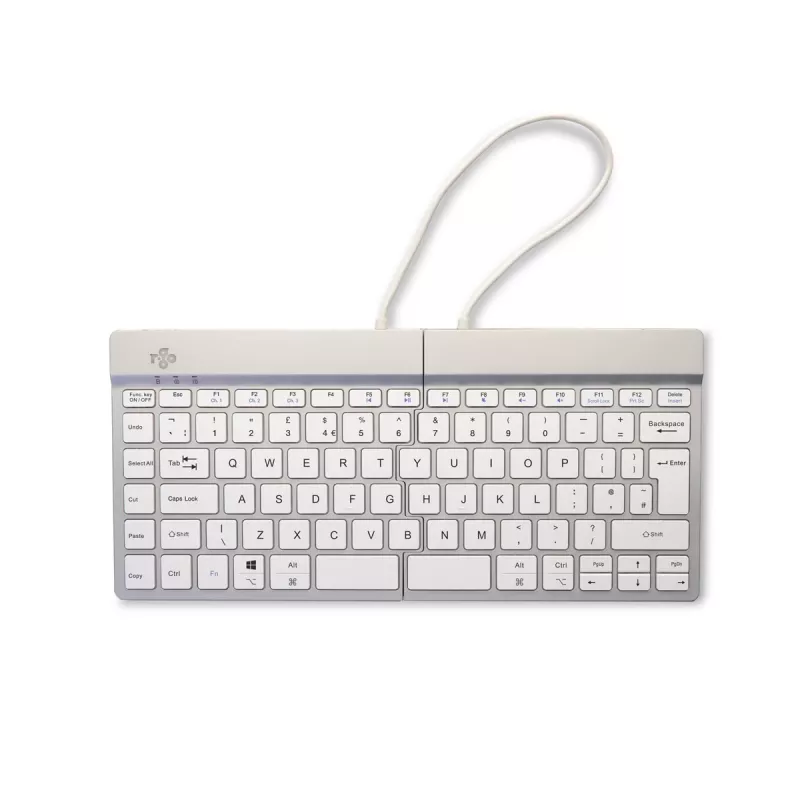 Ergonominė klaviatūra R-Go Split Break su pertraukų programine įranga, QWERTY (UK), Bluetooth, balta