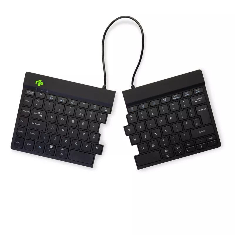 Ergonominė klaviatūra R-Go Tools Split Break su pertraukų programine įranga, QWERTY (UK), Bluetooth, juoda