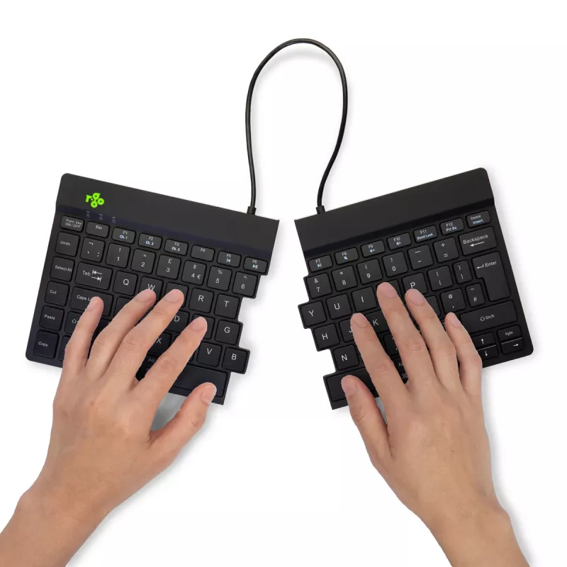Ergonominė klaviatūra R-Go Tools Split Break su pertraukų programine įranga, QWERTY (UK), Bluetooth, juoda